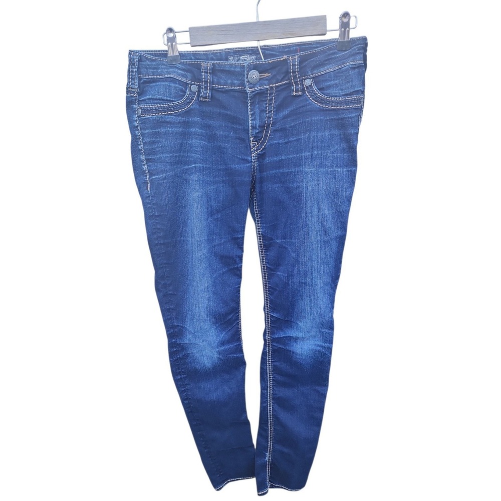 Silver Jeans Co Suki Mid Super Skinny Dark Wash Denim L93017SSF474 Womens 30x31